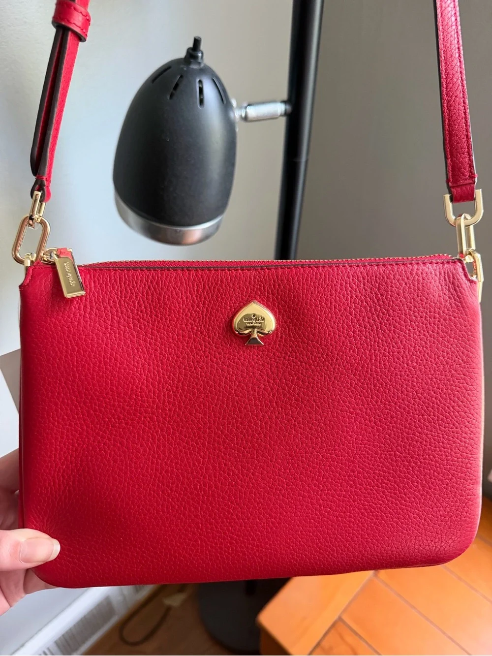NWT Kate Spade Kayla Pebbled Leather Crossbody Bag Red
